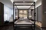 120平米现代中式风格卧室床头背景墙效果图欣赏