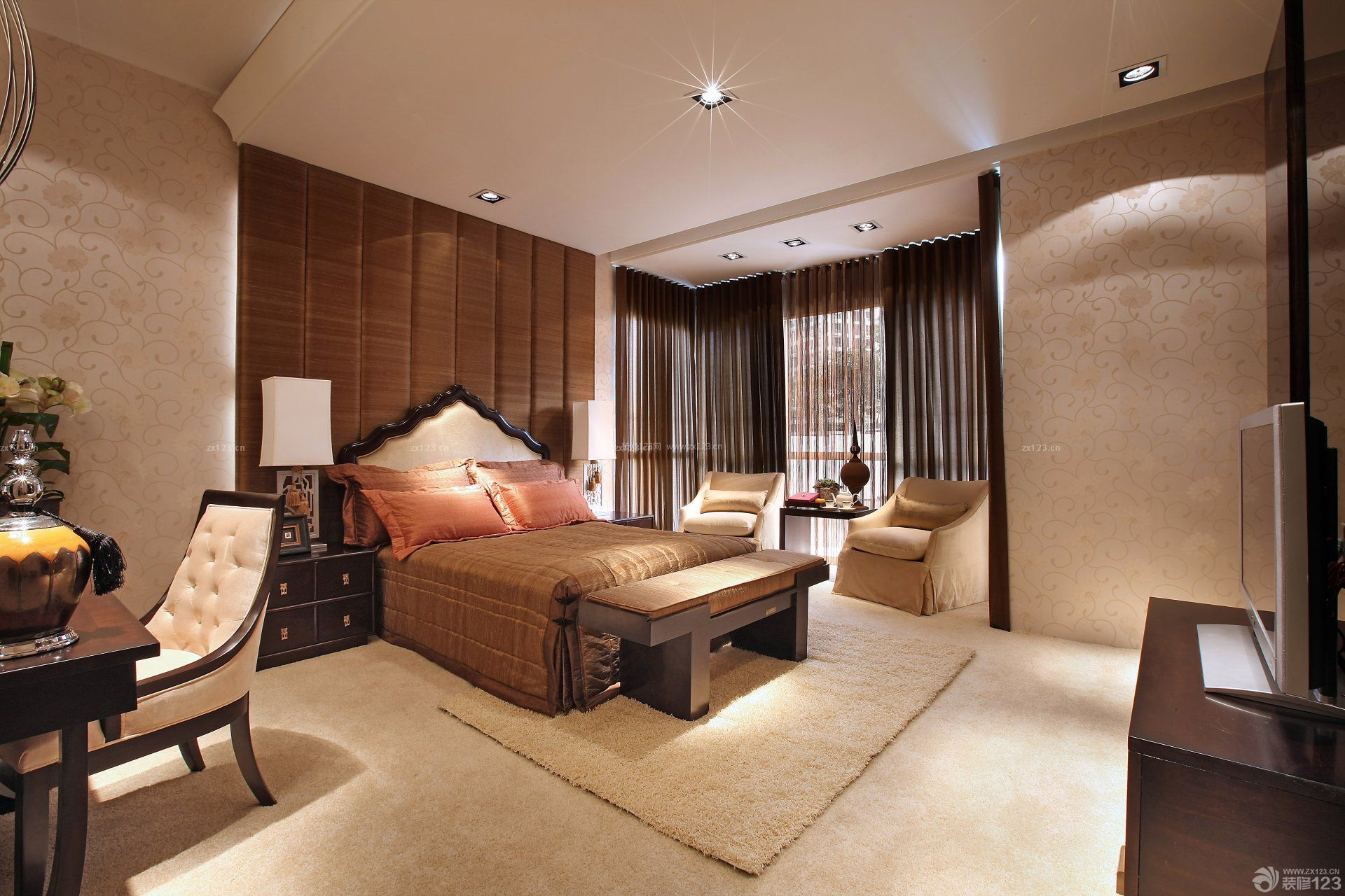 170平米东南亚风格新房卧室装修效果图