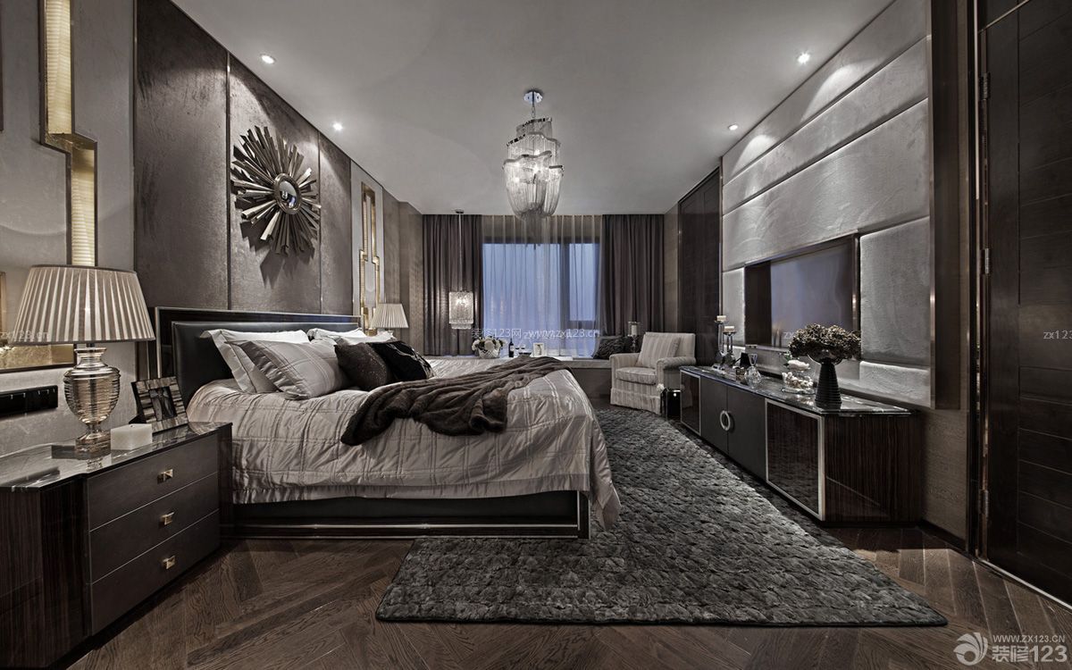 150平现代卧室地毯设计效果图