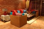125平米东南亚风格经典客厅藤艺沙发图片