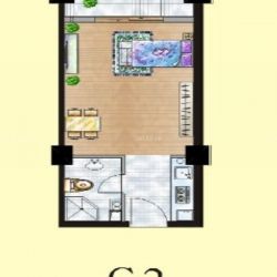 汉北轻轨1号户型图2号楼C2户型 面积:41.00m2