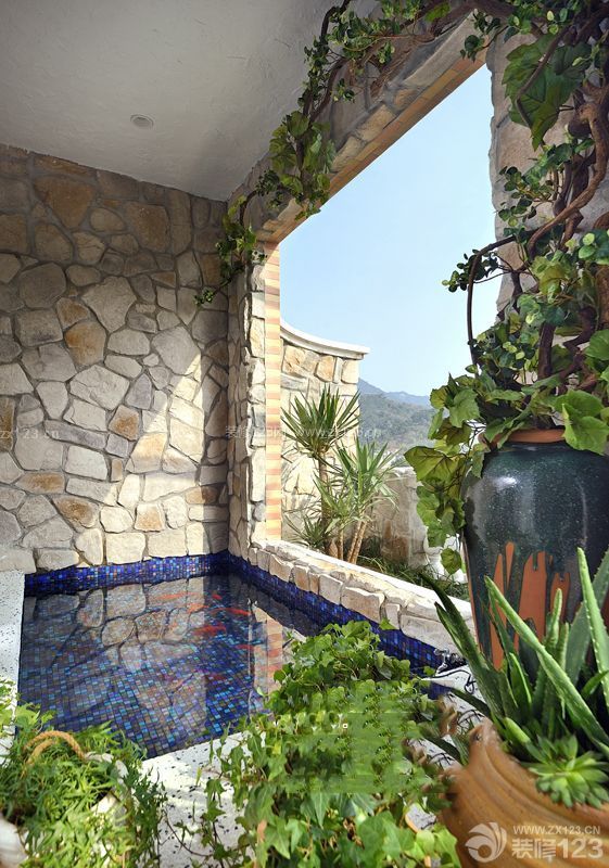 最新地中海风格家庭阳台花园设计图