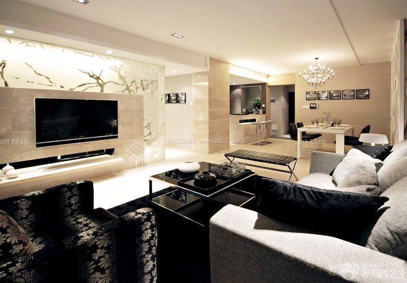 小户型现代简约风格客厅沙发效果图