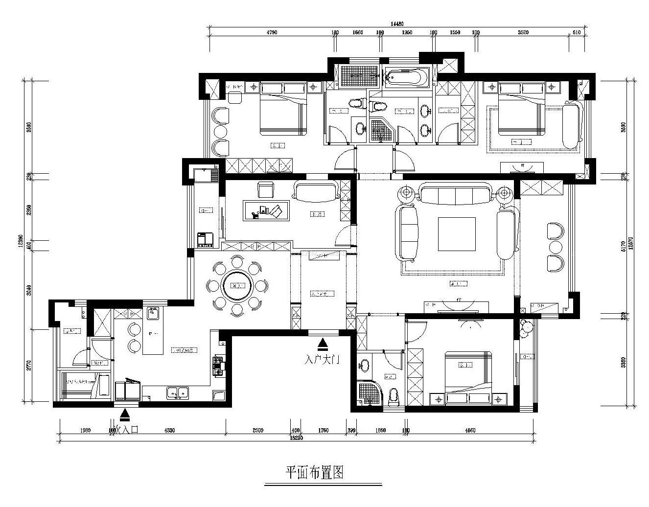 融僑外灘B區(qū)180平米平面圖