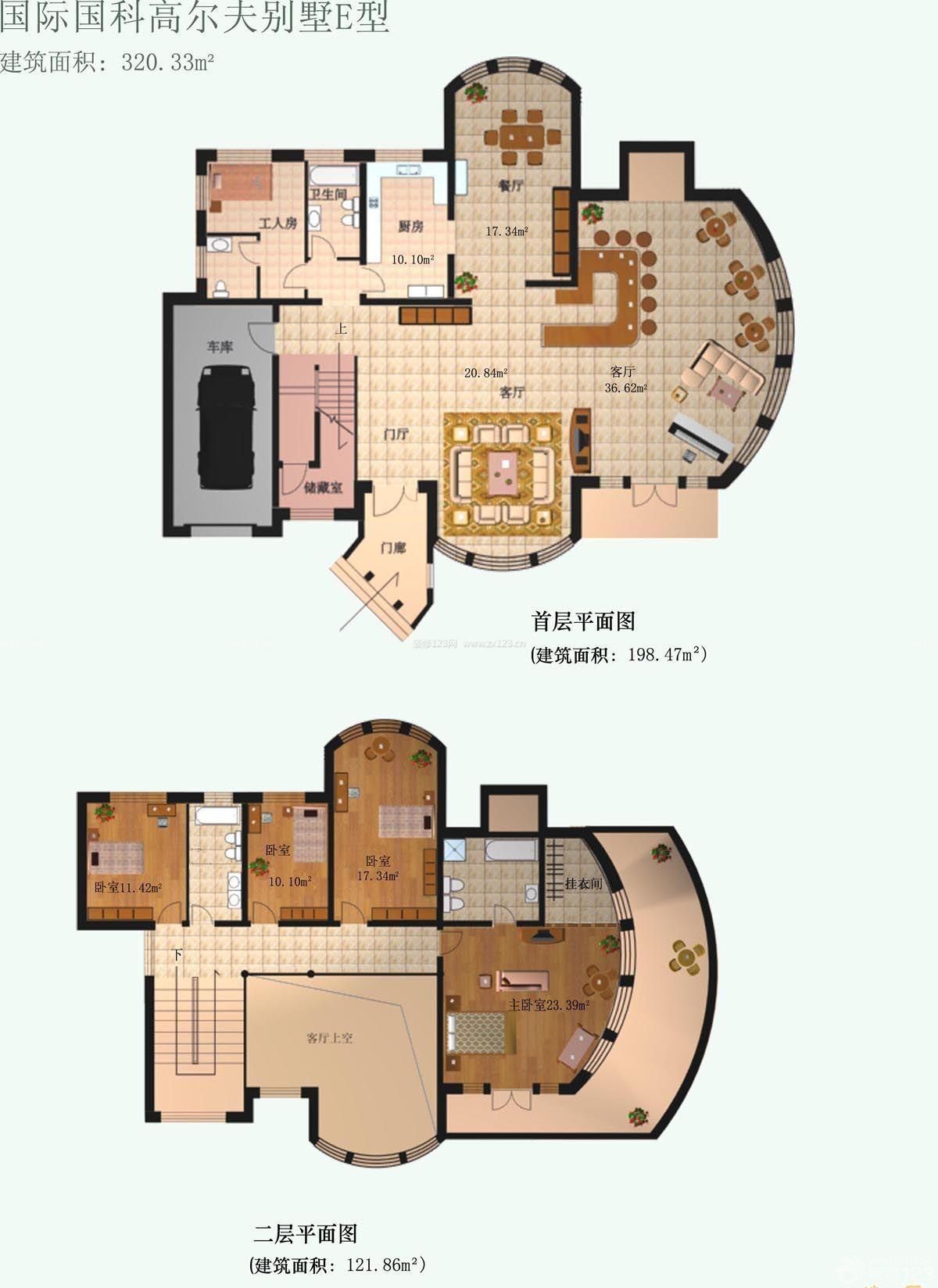 鹤山现代风格300平米设计方案 独栋别墅户型图_装信通