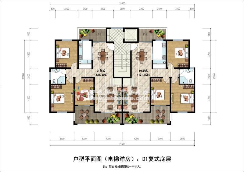 廊坊现代风格170平米设计方案 花园洋房户型图_装信通