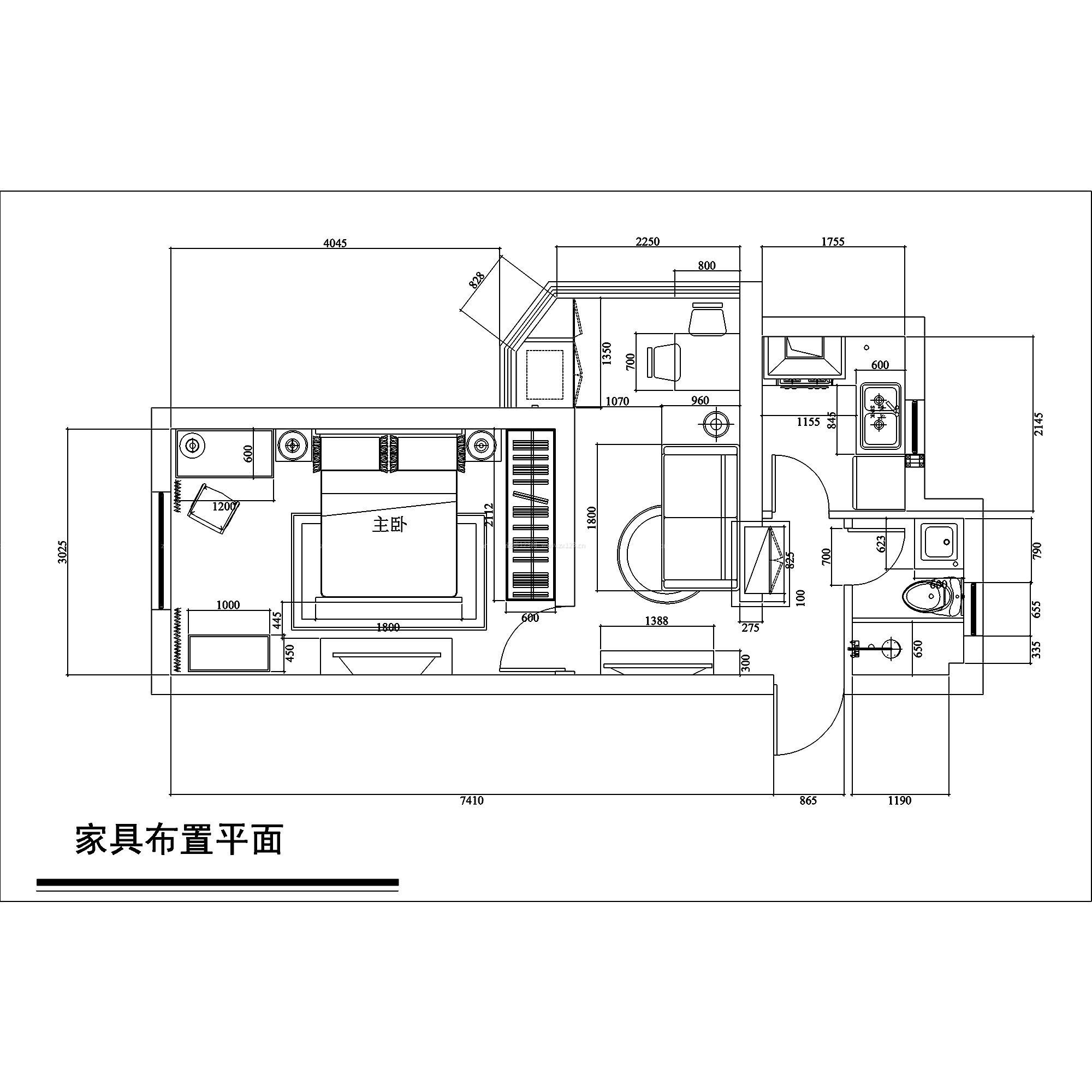 单身公寓户型平面设计图