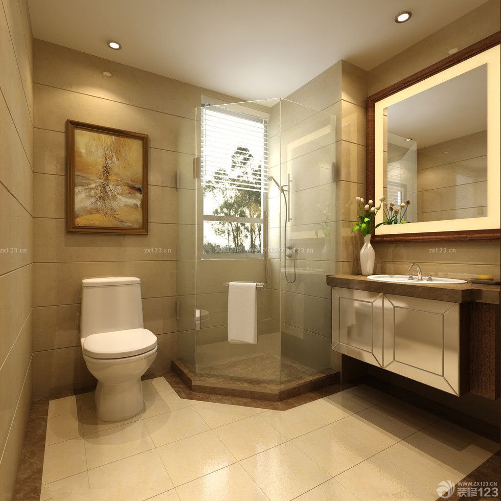 现代时尚一室一厅小户型卫生间装修效果图