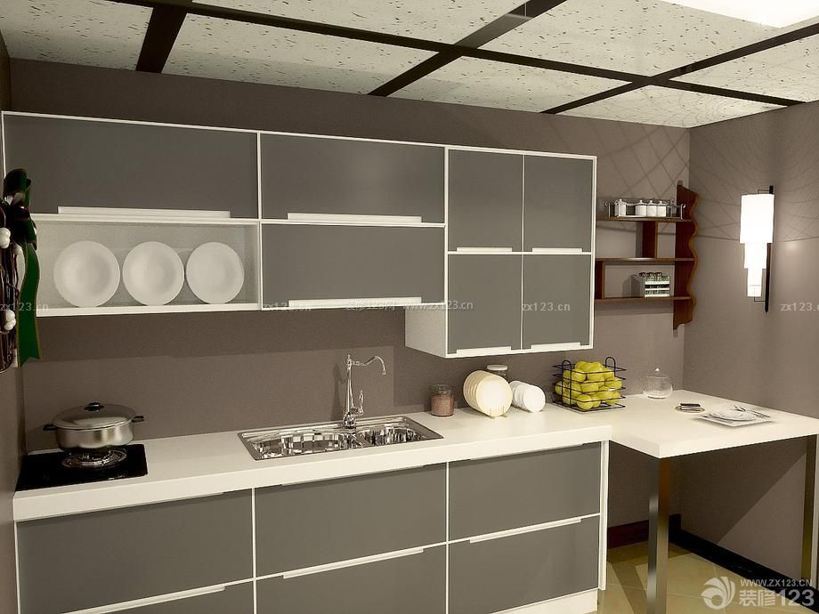 一室一厅简约小户型厨房橱柜图片