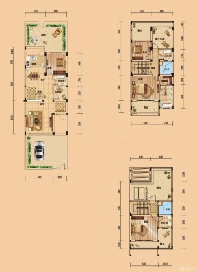 最新乡村三层别墅户型图片欣赏