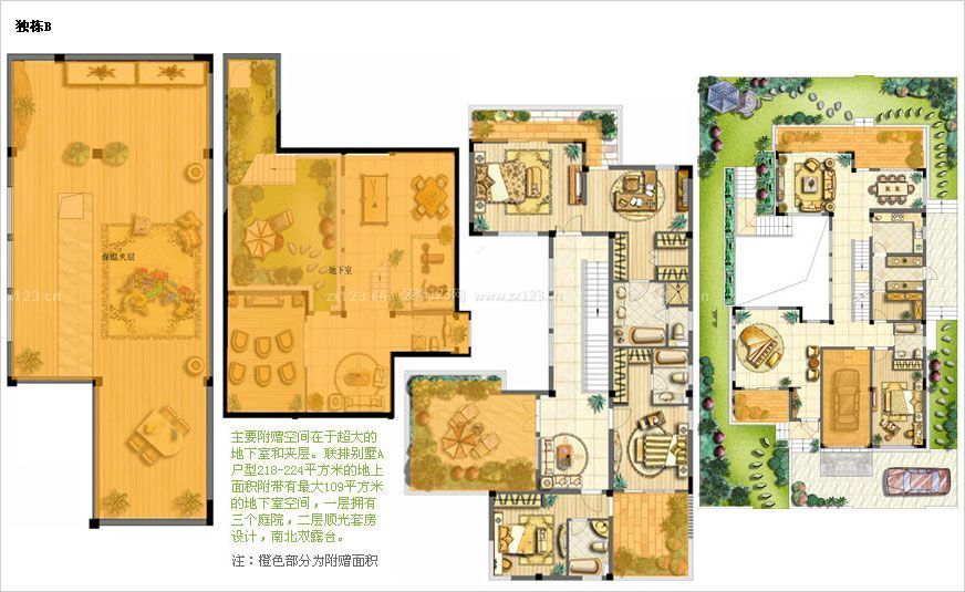 最新二層獨(dú)棟別墅戶型圖 