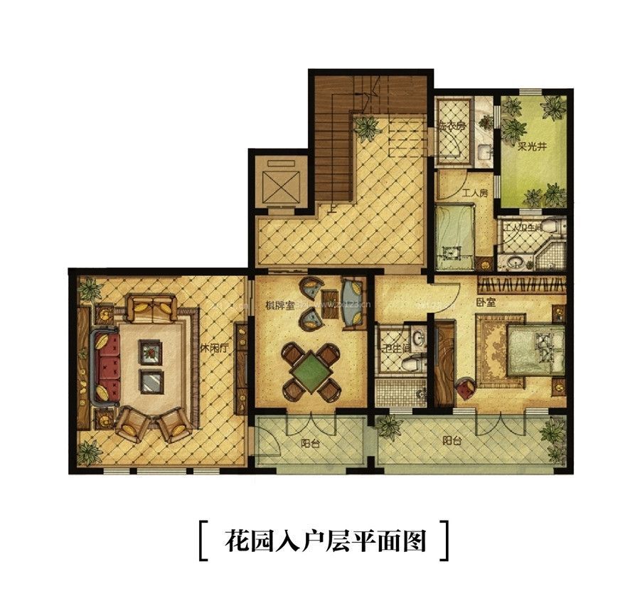 最新农村自建房简单小别墅花园入户层户型图