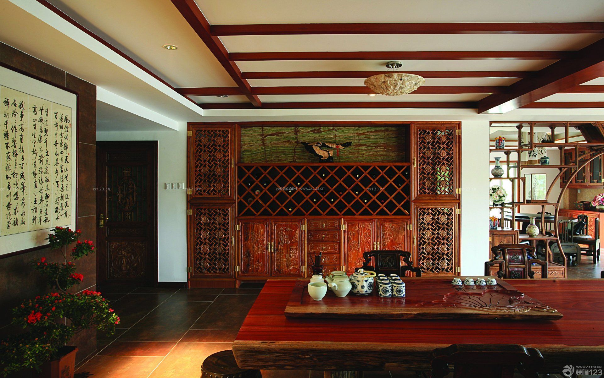 中式風(fēng)格起居室效果圖欣賞