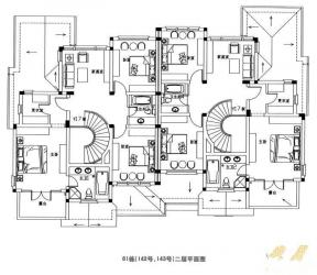 最新150平米二层独栋别墅户型图