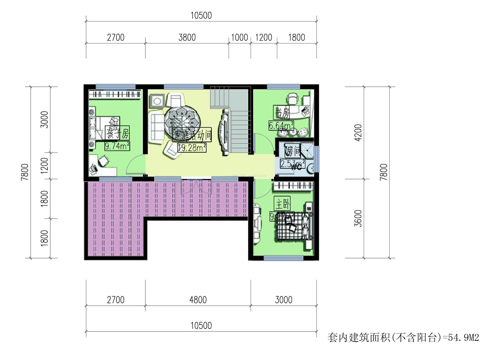 2014農(nóng)村二層半別墅戶型圖