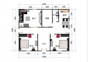 二室一廳戶型圖欣賞