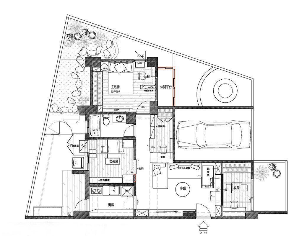 65平米兩室戶型圖大全