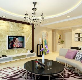 62平米一室一厅小户型简欧电视墙装修效果图-每日推荐
