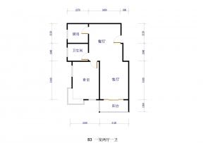 一室兩廳單身公寓平面設計圖