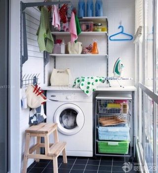 经济小户型45平米一室一厅阳台洗衣机装修效果图