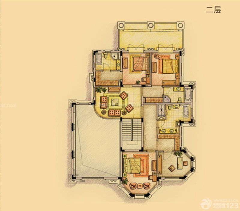 最新室内三层小型别墅户型图