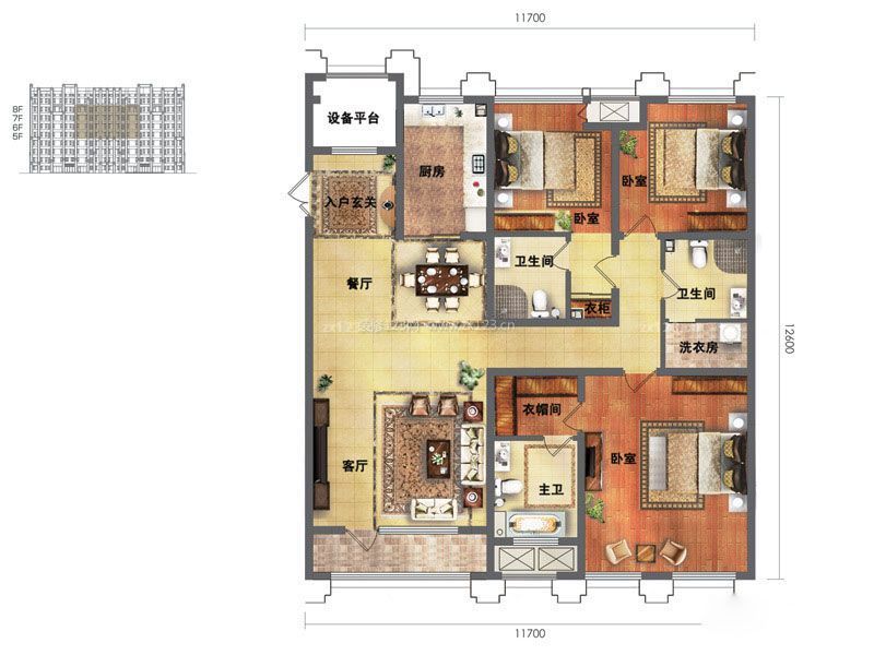 别具一格三室两厅最佳户型图