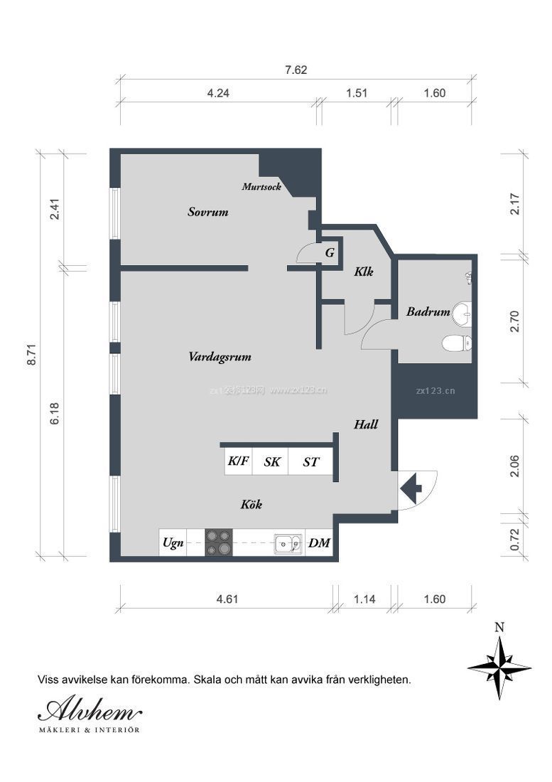 一室一厅单身公寓设计户型图 