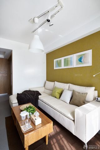 简约风格跃层房子小户型客厅墙面颜色实景图