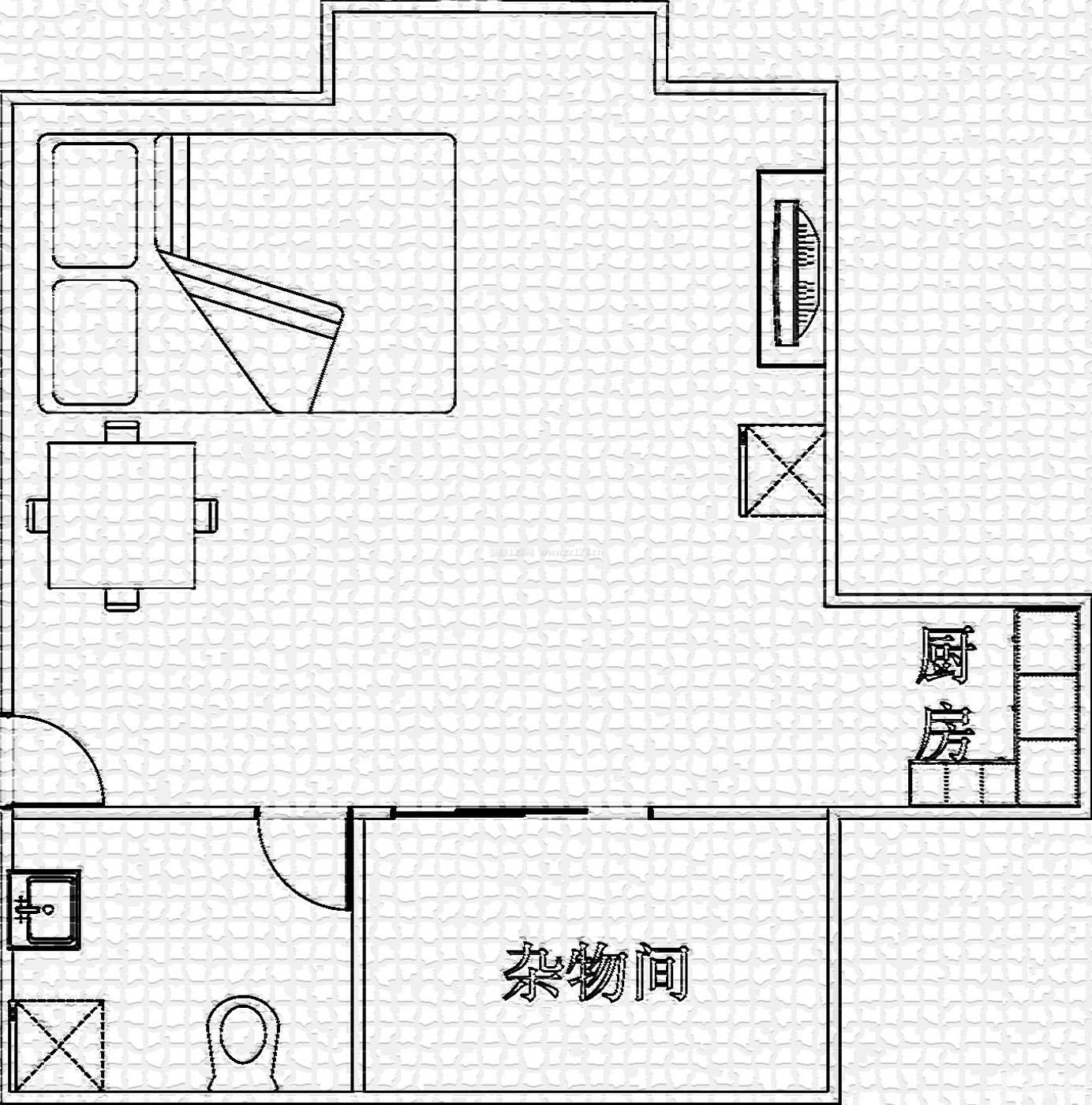 56平方一室一厅户型图