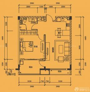 擴(kuò)展空間的一室一廳公寓戶型圖