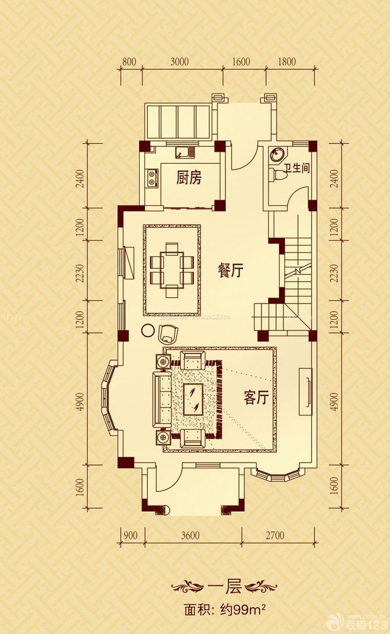 99平农村漂亮小别墅户型图