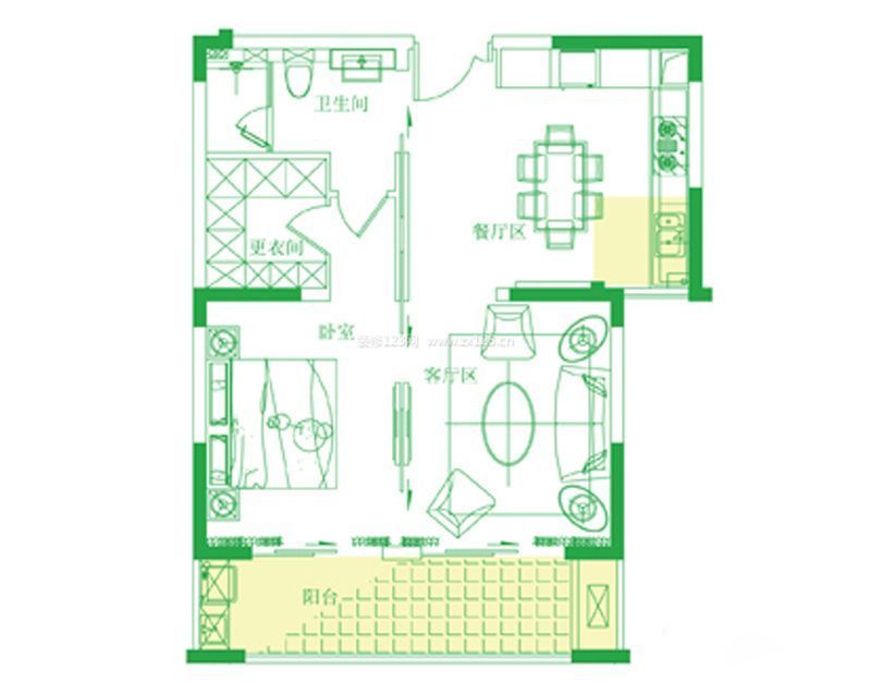 室內(nèi)裝修39平方一室一廳戶型圖