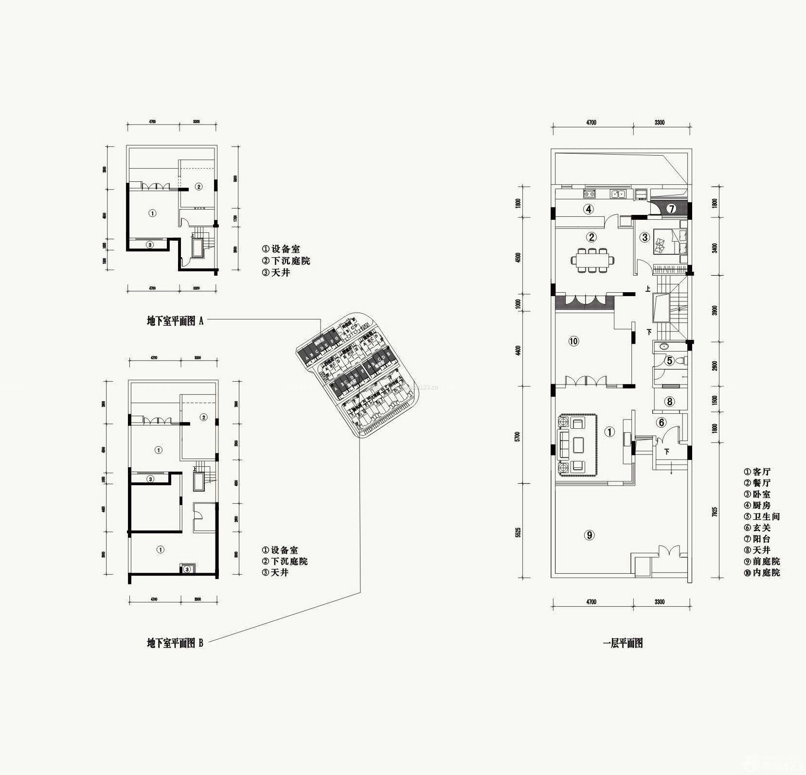 120平米別墅長方形戶型圖大全