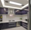 整体厨房紫色橱柜装修实景图
