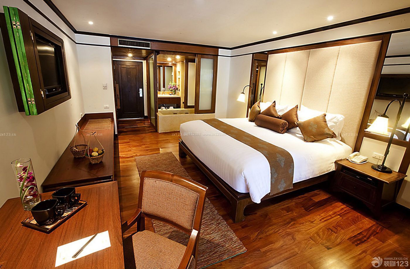 东南亚风格酒店客房装修图片