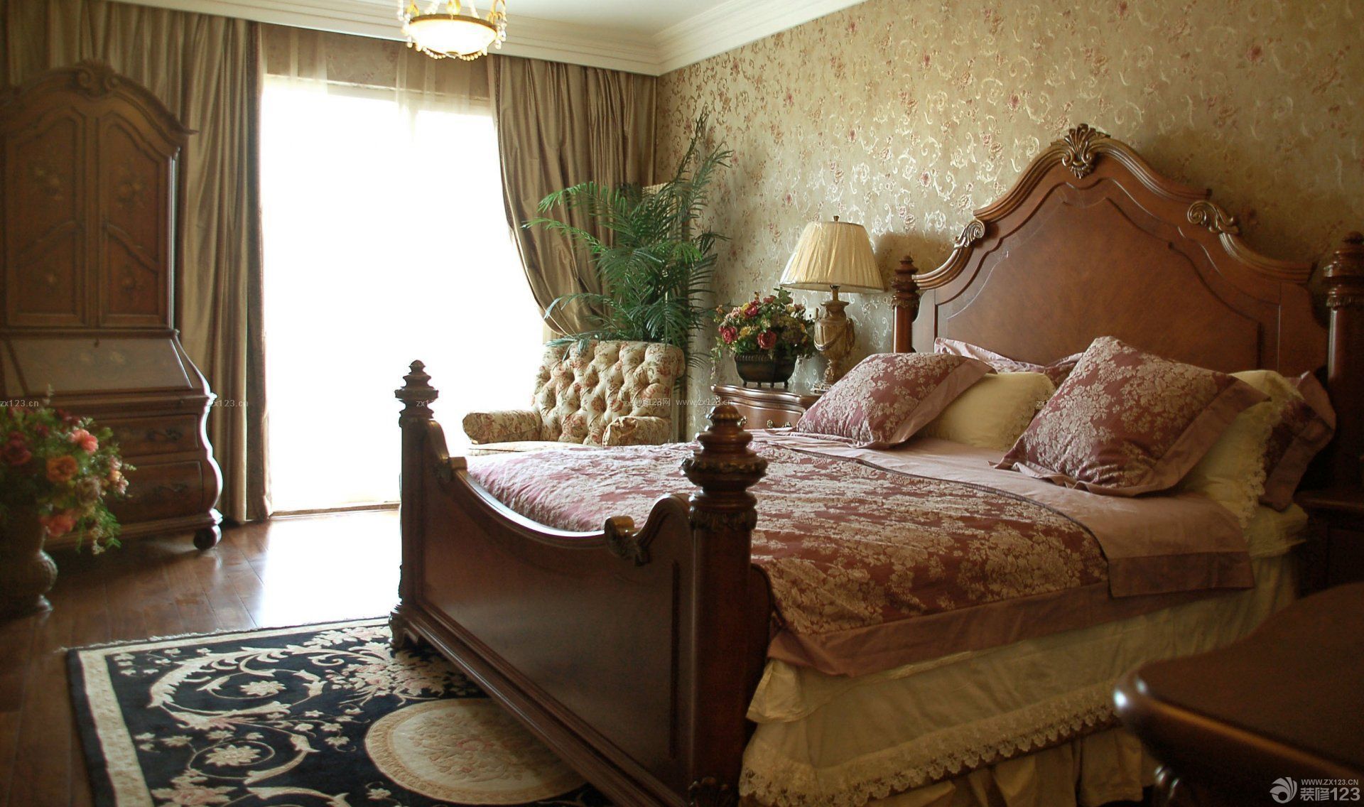 美式地毯贴图 美式风格卧室 