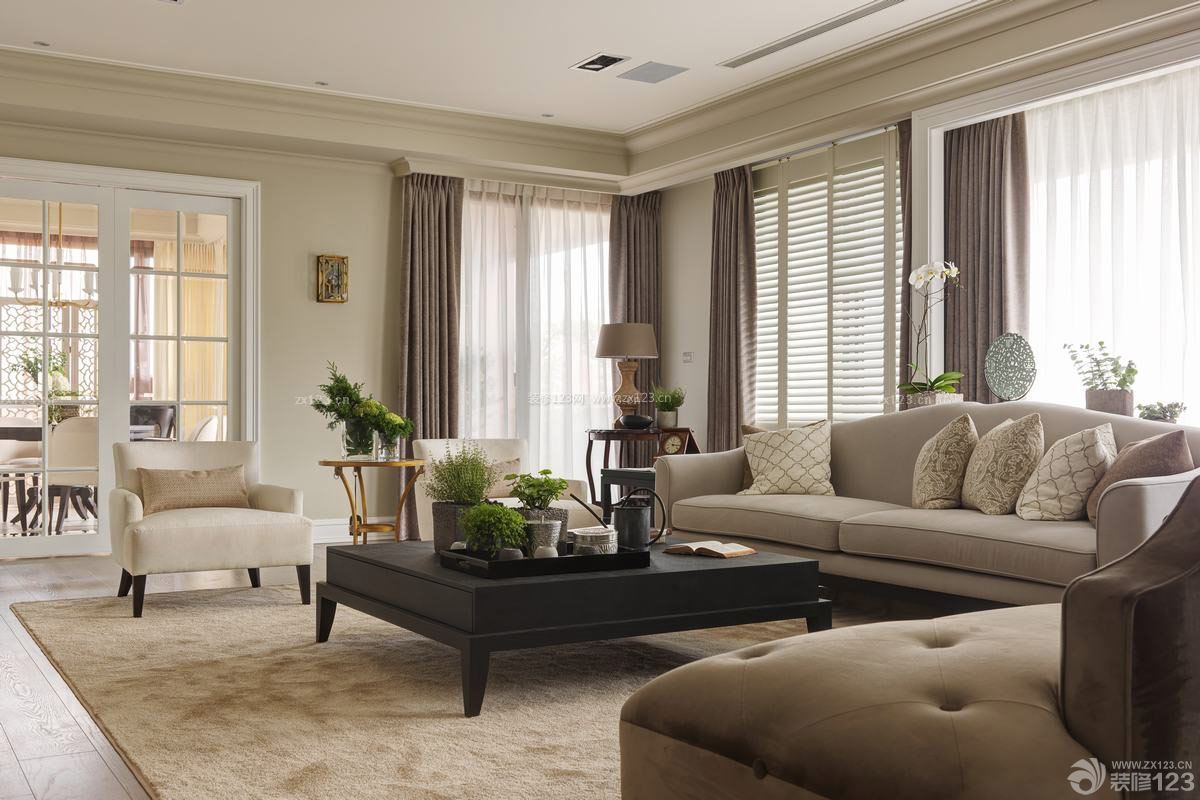 美式休闲风格客厅单人沙发装修图片