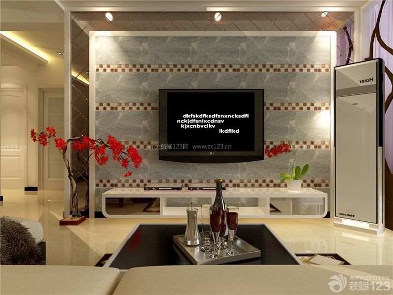 现代风格大户型客厅电视背景墙装修图欣赏