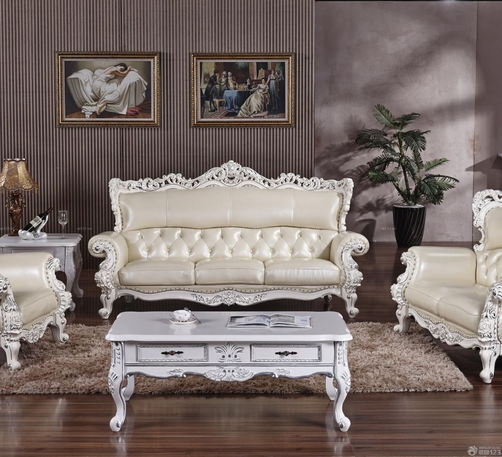 富贵奢华别墅白色美式沙发图片大全