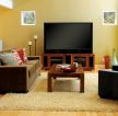 家装小户型纯色美式客厅电视背景墙装修样板图