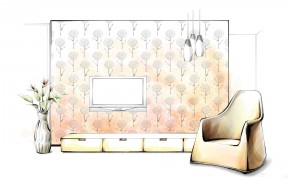 交换空间小户型改造手绘美式家具装修图片