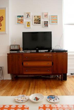 家庭装修美式实木电视柜图片