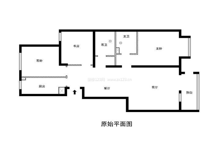 113平米房屋原始平面圖設(shè)計案例