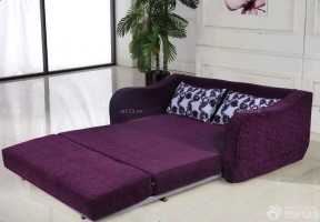 紫色美式沙发床设计图