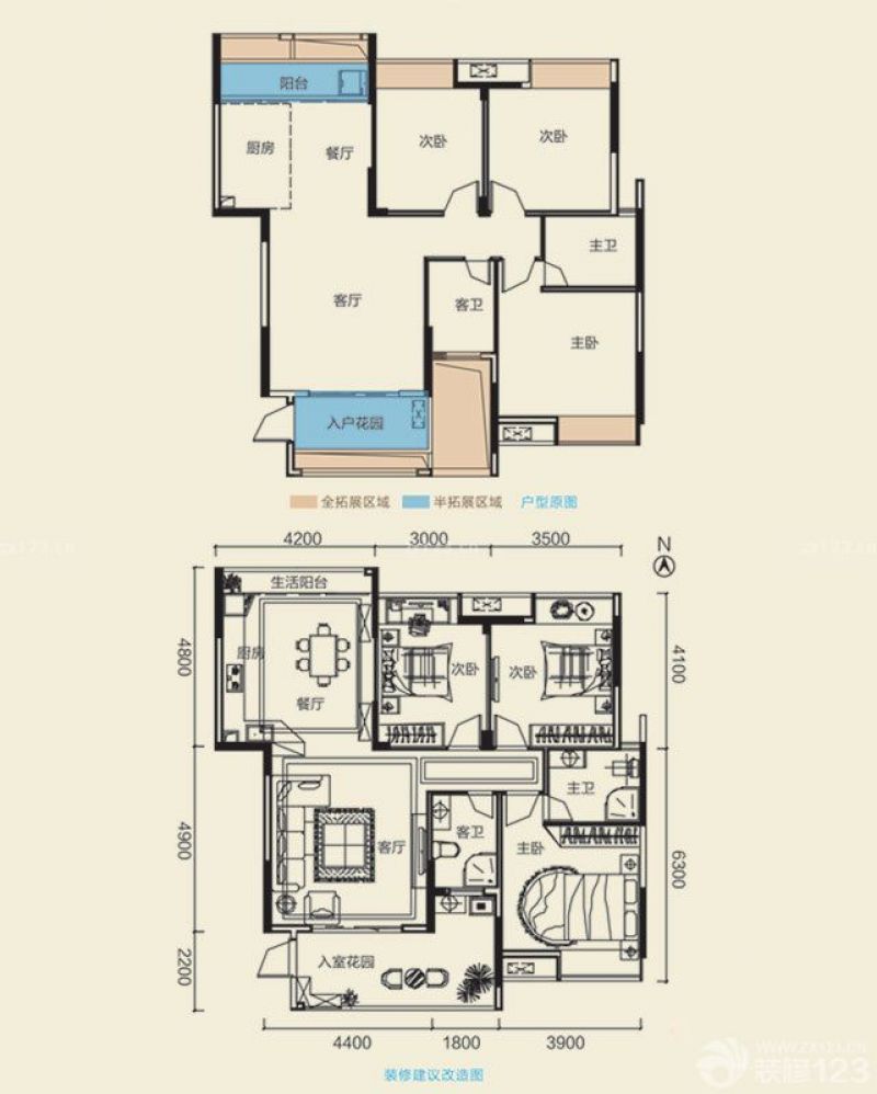 桂林广汇桂林郡广汇桂林郡户型图102#103#c户型 面积