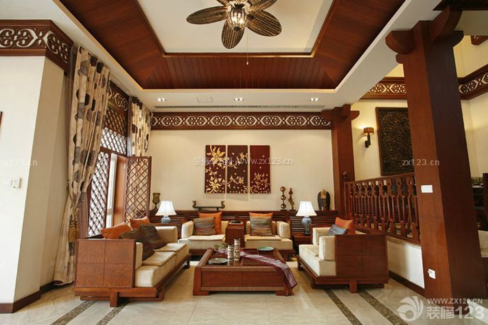 东南亚风格客厅装修案例欣赏