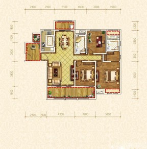 交換空間2023三室兩廳經(jīng)典戶型圖