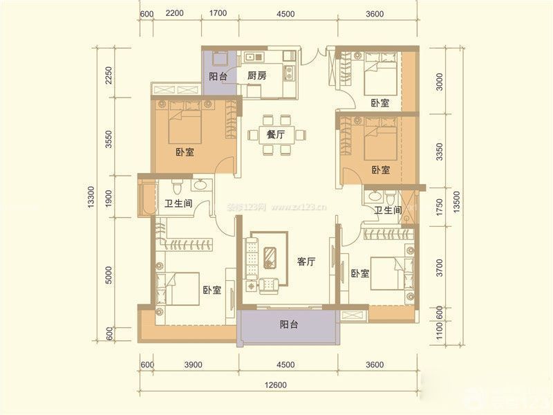 五室兩廳戶型圖大全欣賞