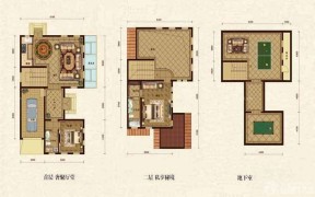 三層獨棟豪華別墅戶型圖欣賞