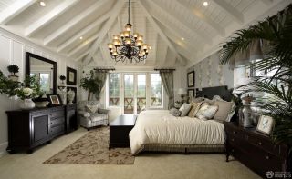 美式乡村风格别墅家庭卧室装修效果图片